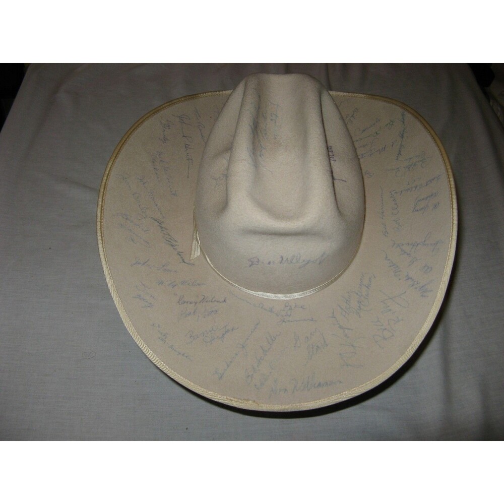 Heavily Autographed Signed Cowboy Hat From The 1957 NCAA Hockey Tournament